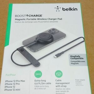 Magnetic portable wireless charger pad